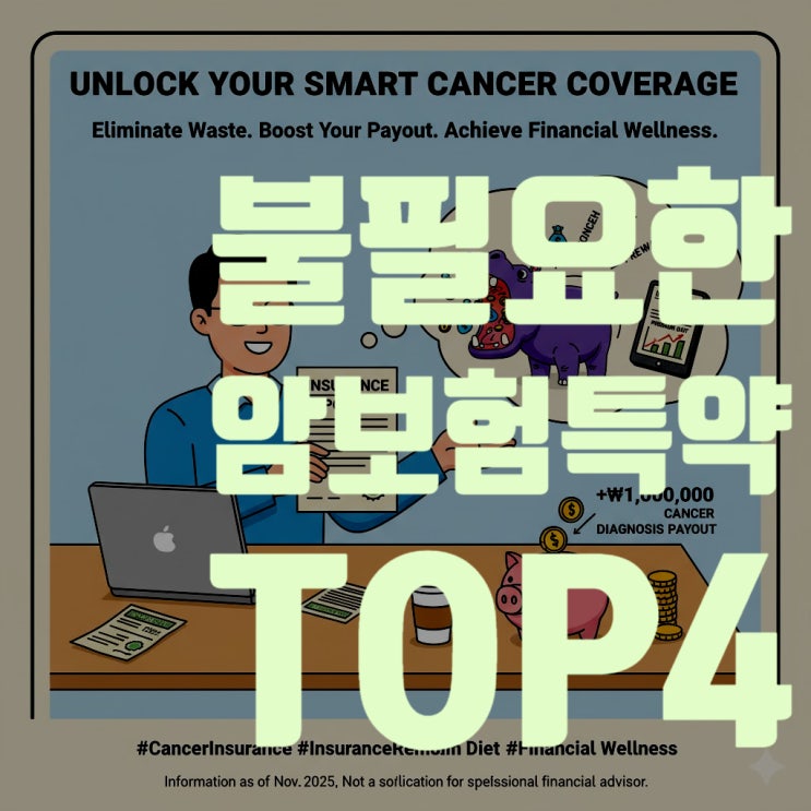  당신도 모르게 새는 돈! 불필요한 암보험 특약 TOP 4 (당장 해지 1순위)