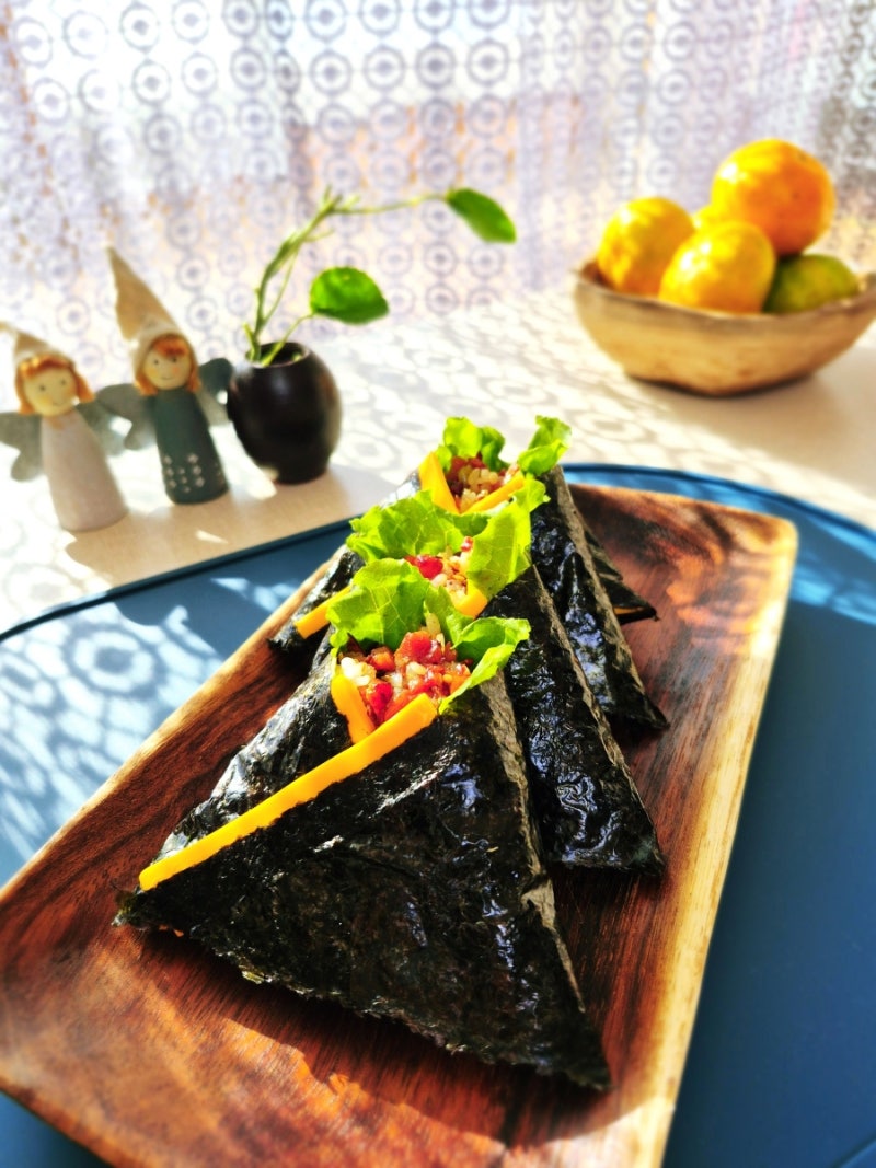 스팸 삼각김밥 레시피 접는 삼각김밥 만들기
