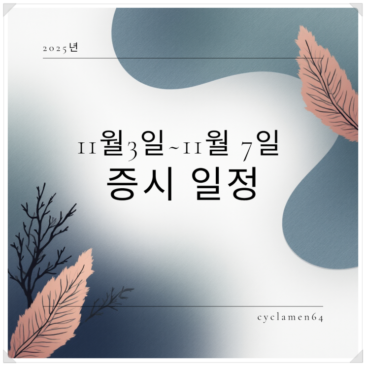 2025년 11월 2일(일) 주식방송리뷰(11월 3일～11월 7일... 