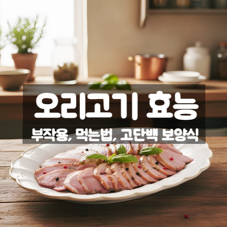  오리고기 효능 부작용 먹는법 - 단백질은 높고 불포화지방이 많은 보양식
