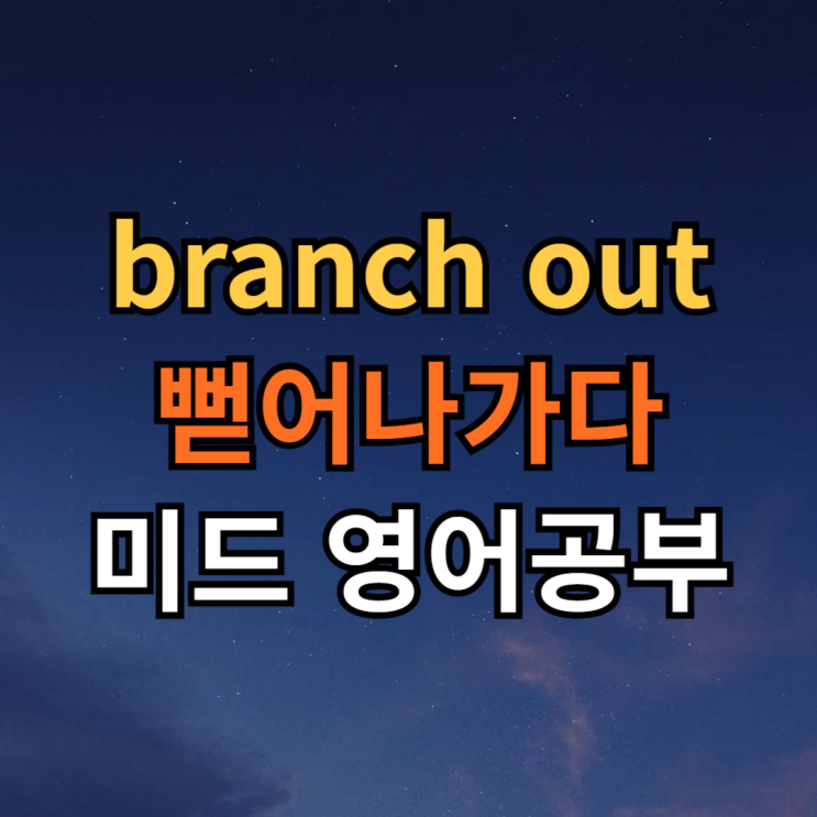  구동사 branch out 뜻 예문 미드로 알아보기