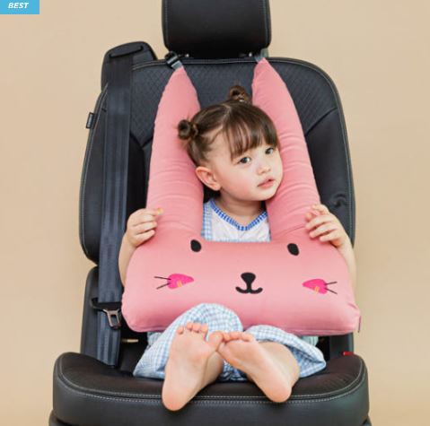  “아이도 안심! 캥거루루 루띠쿠션 – 주니어 카시트·차량용 목쿠션 + 안전벨트 인형 한 번에”