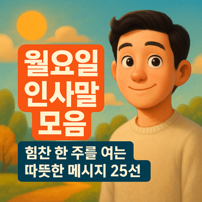  월요일 인사말 모음｜힘찬 한 주를 여는 따뜻한 메시지 25선