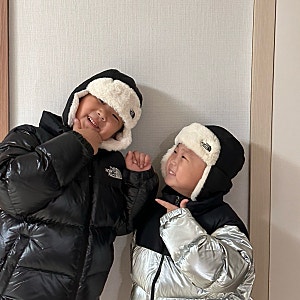 노스페이스 키즈 겨울 모자 추천) 노스페이스 키즈 익스페디션 이어머프 캡 후기 / L, XL 사이....