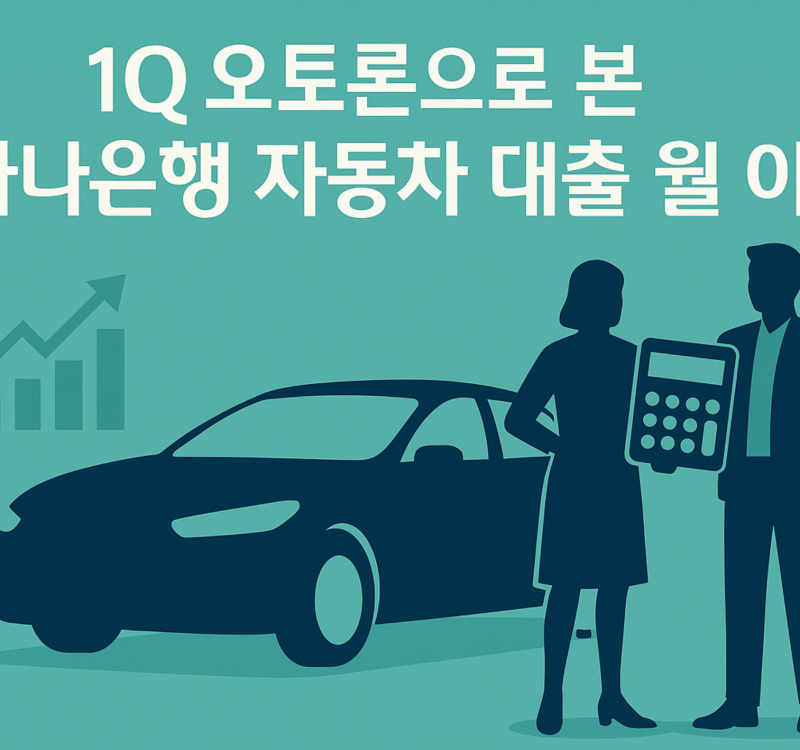 1Q오토론으로 본 하나은행 자동차 대출 추천 한도 월 이자