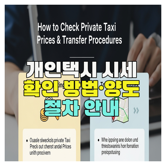  개인택시 시세 확인 방법·양도 절차 안내