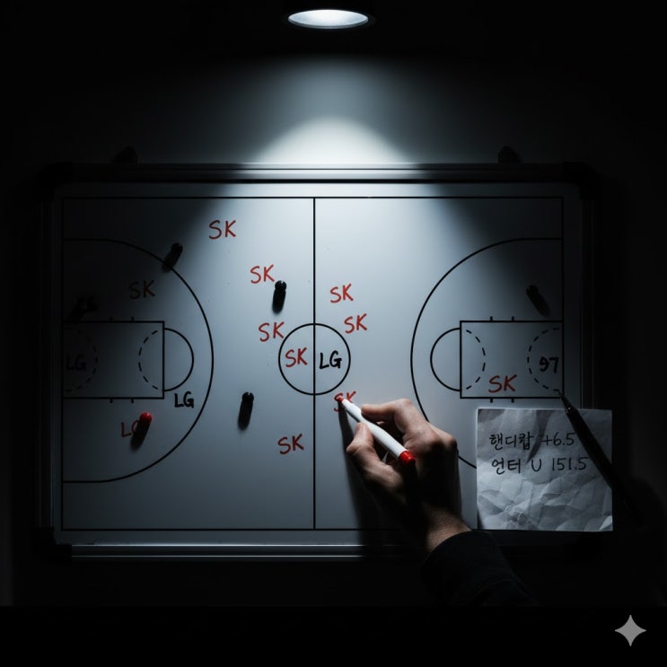  워니 없는 SK vs '철벽' LG: KBL 핸디캡 +6.5점 승부, 충격적 예측 결과 (11/2 분석)
