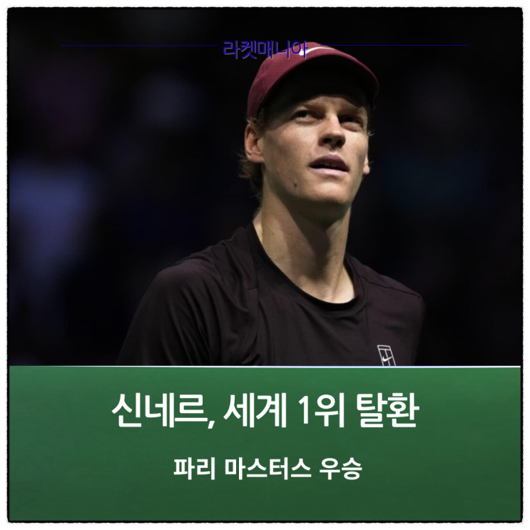 <b>신네르</b>, 파리 마스터스 우승으로 세계 1위 탈환