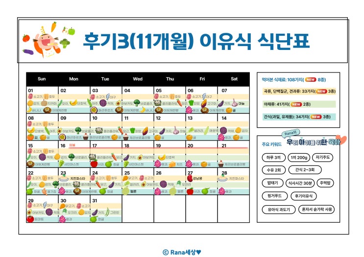  [Rana이유식] 후기이유식 재료, 10개월 밥태기 메뉴, 진밥 변경