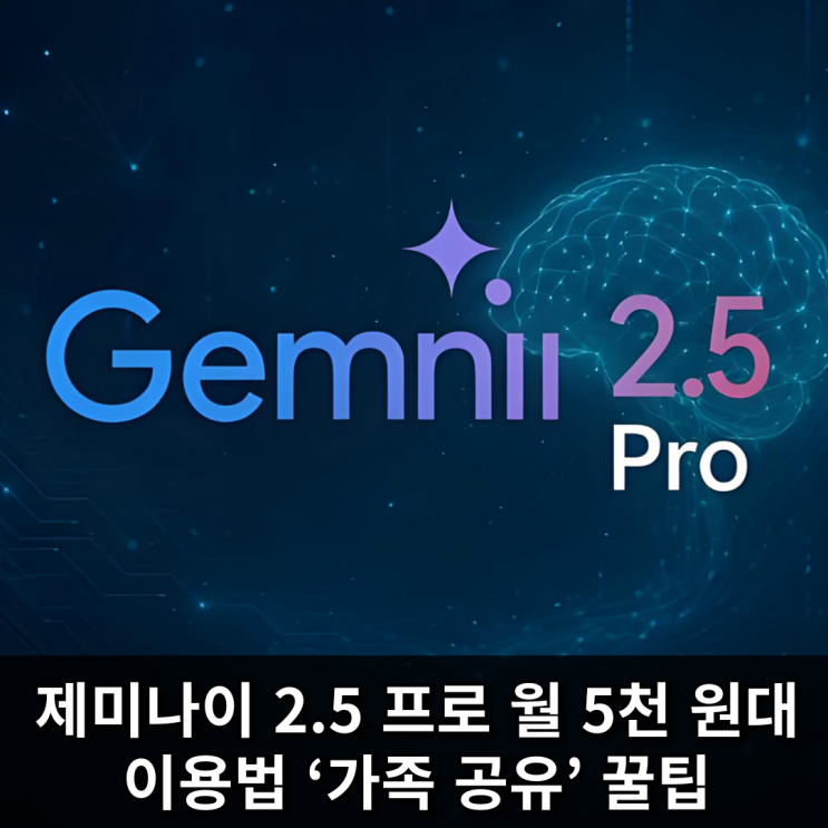  제미나이 2.5 프로 월 5천 원대 이용법, ‘가족 공유’ 꿀팁 공개