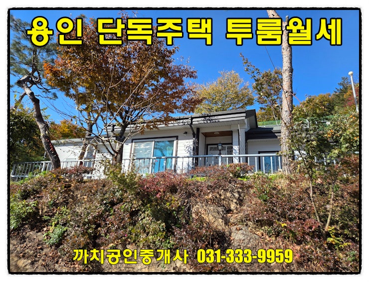  용인 모현 양지바른 팬션급 단독주택 투룸 월세 임대 즉시입주 가능