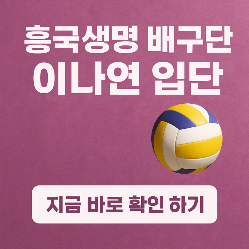 흥국생명 배구단 이나연 입단 배경과 리턴 스토리 완전정리