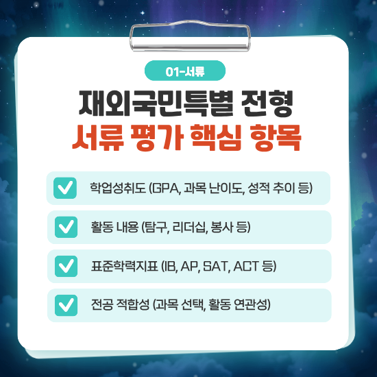  ️입시의 기본 of 기본! 특례 서류 전형에서 중요한 핵심 항목들️