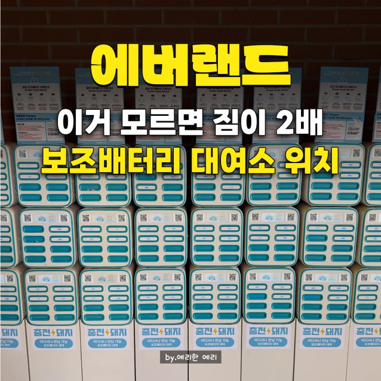  에버랜드 보조배터리 대여 위치 총정리,에버랜드 꿀팁으로 하루 종일 핸드폰 충전소 걱정 끝!