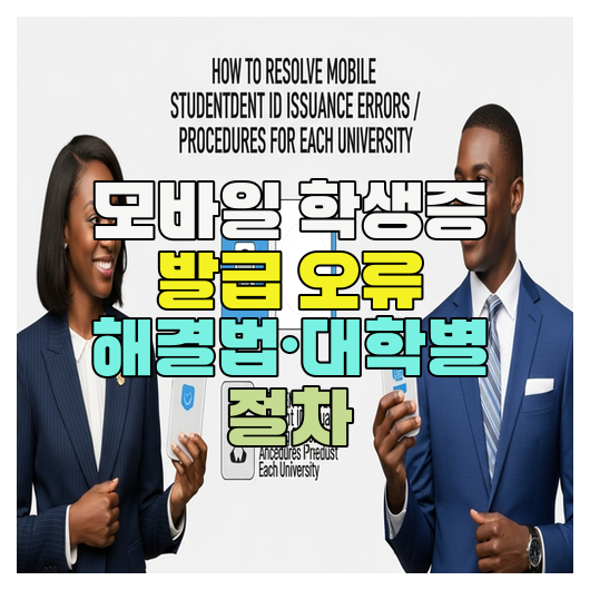  모바일 학생증 발급 오류 해결법·대학별 절차