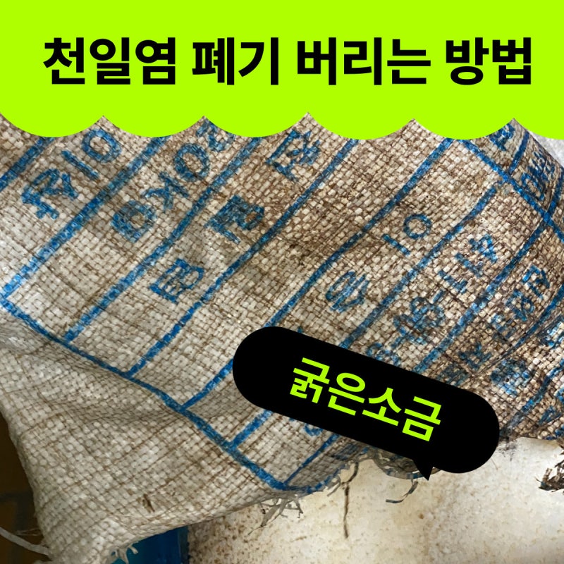 천일염 굵은소금 폐기 버리는 방법