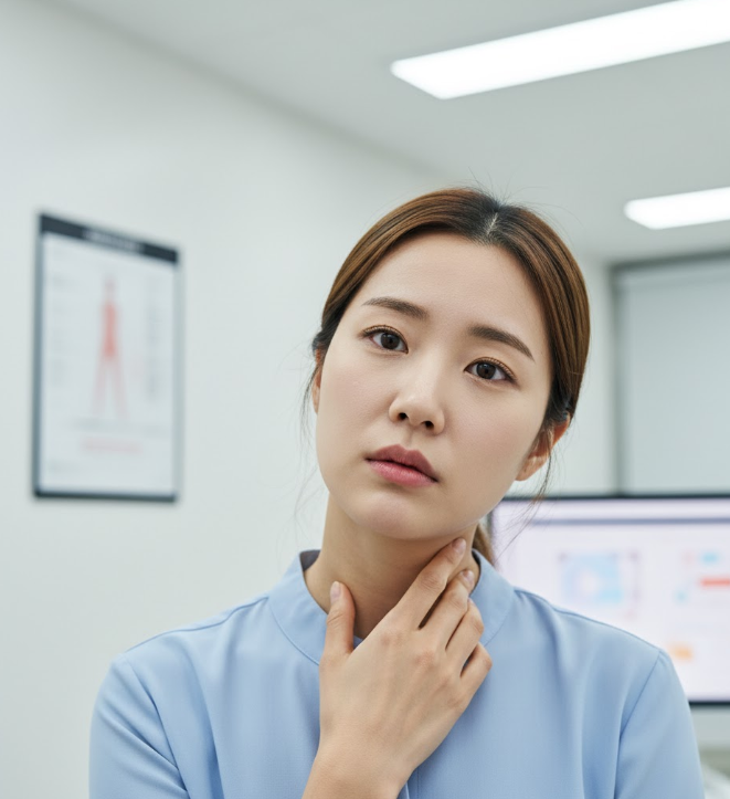  갑상선암 초기 증상: 놓치면 안 될 '쉰 목소리'와 자가 진단법