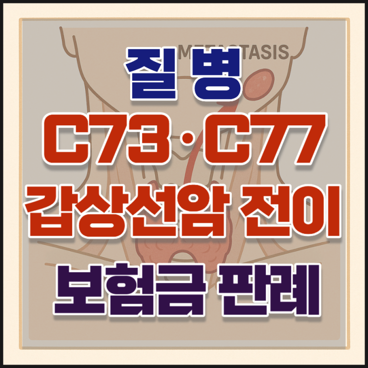  갑상선암 C73, 림프절전이 C77일 때 일반암 보험금 가능할까?