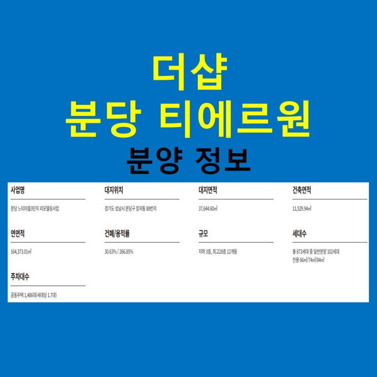  더샵 분당 티에르원 모델하우스 오픈