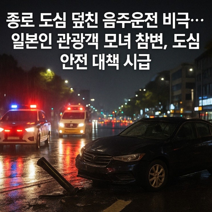 종로 <b>음주운전</b> 차량 인도 돌진 <b>사고</b> 일본인 관광객 덮쳐 1명 <b>사망</b>