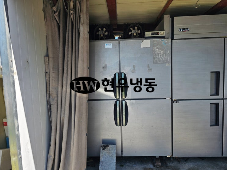  울산업소용냉장고수리 우성45박스올냉동 좌측 콤프레셔 드라이어 교체 양쪽 응축기팬모터 교체수리