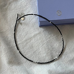 [SAINT SCOTT] 세인트스코트 블랙 비즈 목걸이_Isabel Black Beads Necklace | 여름 레이어드 목걸이 추천