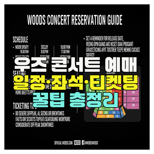  우즈 콘서트 예매 일정·좌석·티켓팅 꿀팁 총정리