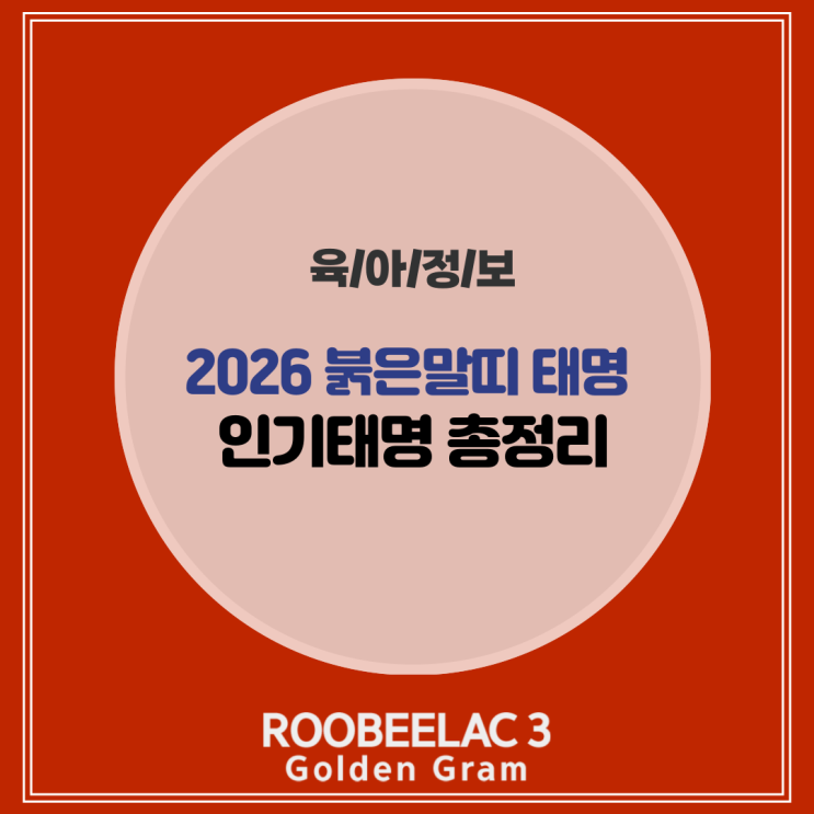  2026년 붉은말띠 인기 태명 추천 65가지 순우리말 건강 총정리 by. 덴마크 프리미엄 분유 루비락 3