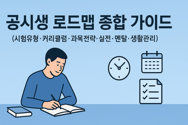  공시생 로드맵 종합 가이드 (시험유형·커리큘럼·과목전략·실전·멘탈·생활관리)