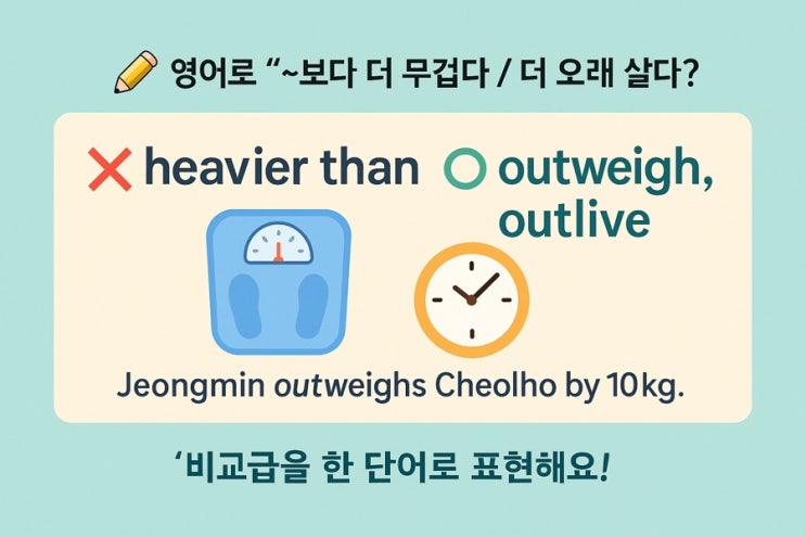  영어로 “~보다 더 무겁다 / 더 오래 살다” — Heavier than? Outweigh?