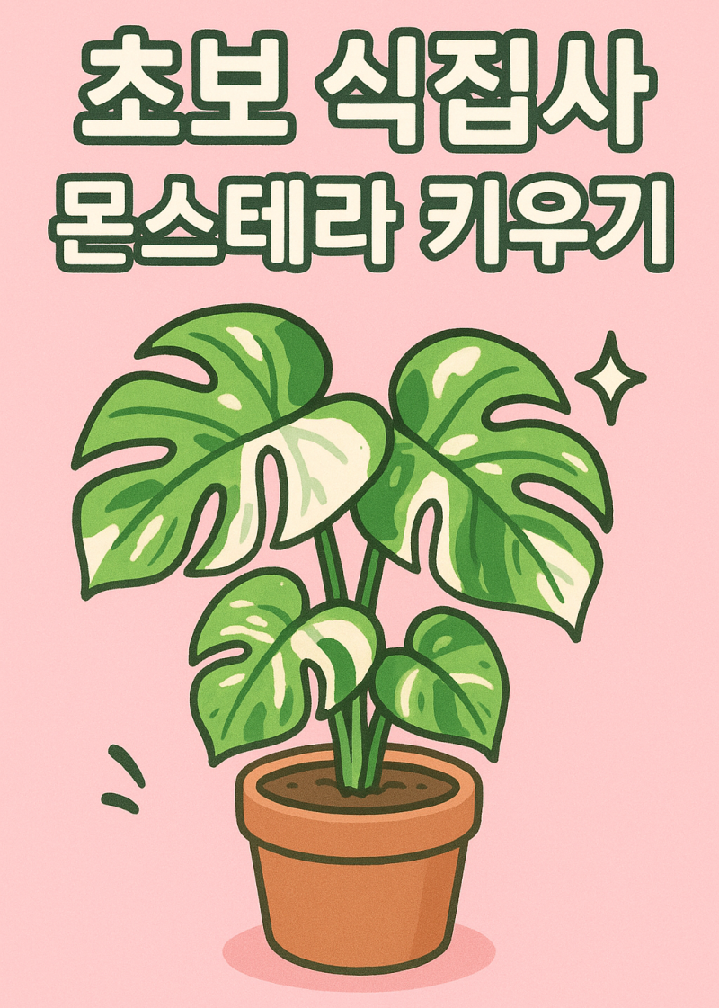 [무늬 몬스테라] 소박한 식물 키우기. 몬스테라 잘 키우는 법. 물주는 법!!