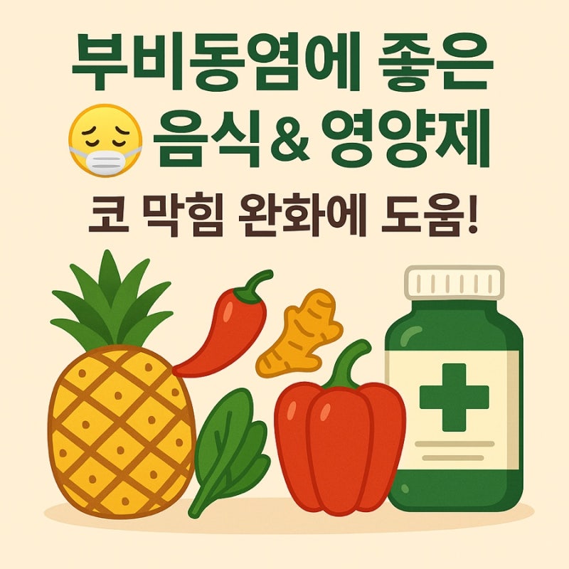 부비동염에 좋은 음식 & 영양제 추천 코 막힘 완화에 도움!