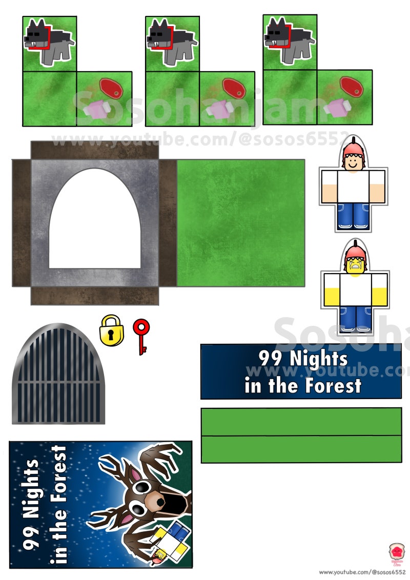 [무료도안Free printable] 99Nights In The Forest Game Book 99야간숲 게임북 만들기 ...
