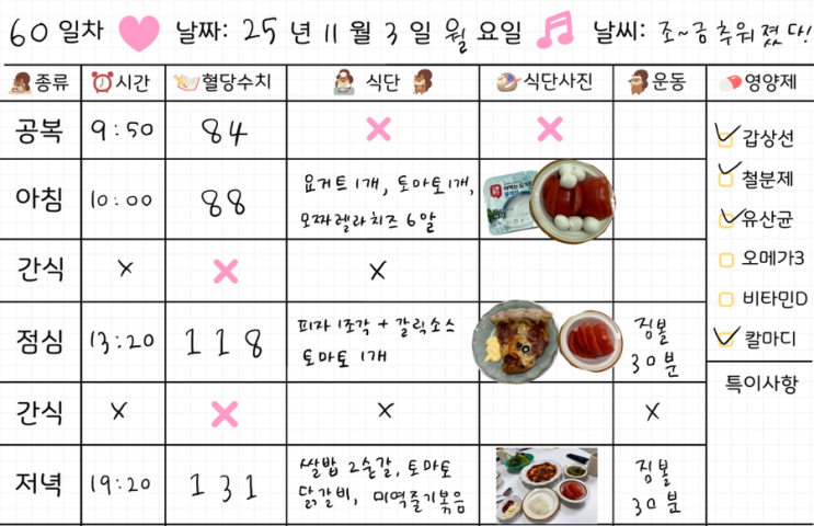  임신 37주차 | 임당식단 60일차 & 혈당체크 | 요플레, 토마토, 닭갈비, 피자