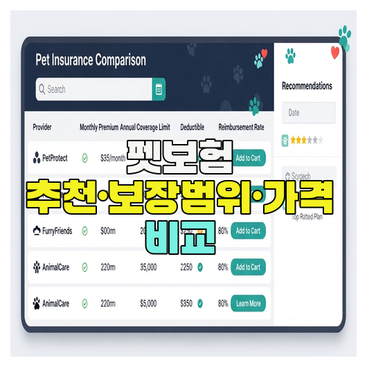  펫보험 추천·보장범위·가격 비교