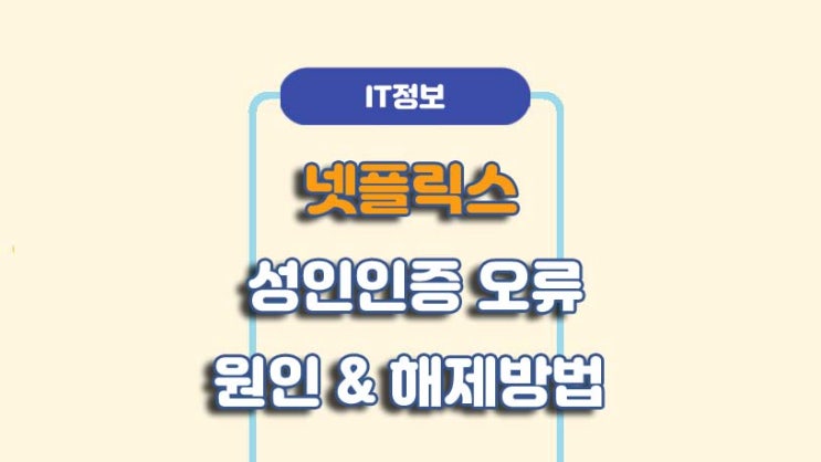  넷플릭스 성인인증 오류 해결 방법ㅣA to Z 총정리