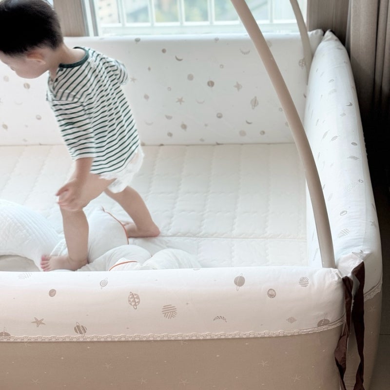 아기침대 추천｜크림하우스 범퍼침대 라떼베이지 언박싱 후기