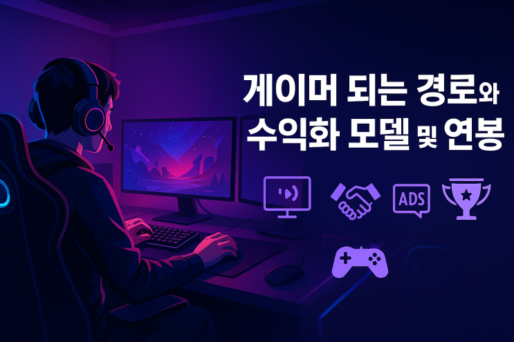  게이머 되는 경로와 수익화 모델 및 연봉