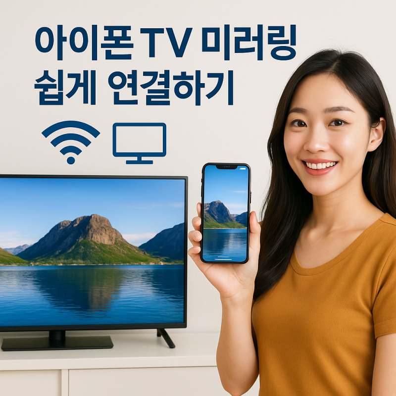 아이폰 핸드폰 티비 화면 미러링 쉽게 하는법 와이파이 연결만 하면 끝