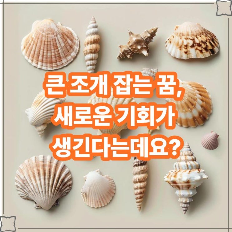  바다에서 큰 조개 잡는 꿈, 새로운 기회가 생긴다는데요?