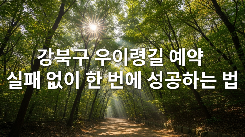 강북구 우이령길 예약 실패 없이 한 번에 성공하는 법
