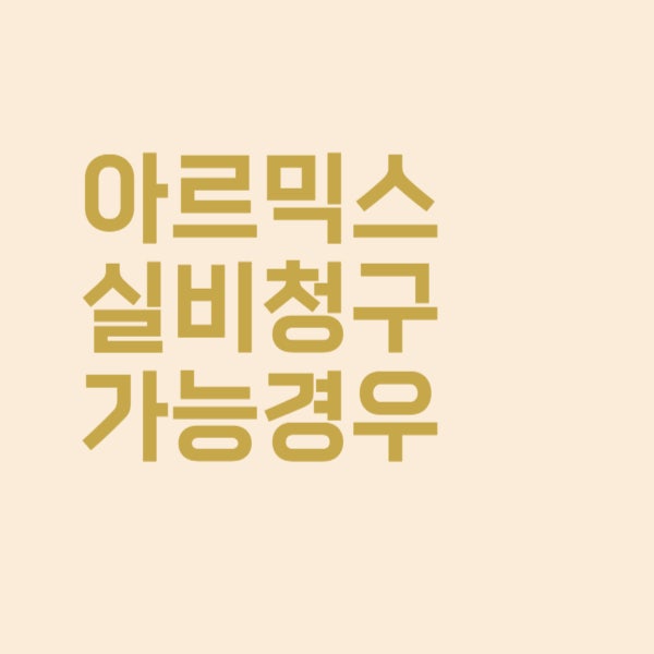  아르믹스 영양제 수액 실비보험 청구가 가능한 케이스가 궁금해요