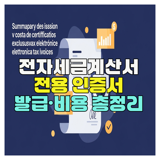  전자세금계산서 전용 인증서 발급·비용 총정리