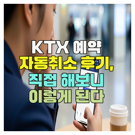  KTX 예약 자동취소 후기, 직접 해보니 이렇게 된다