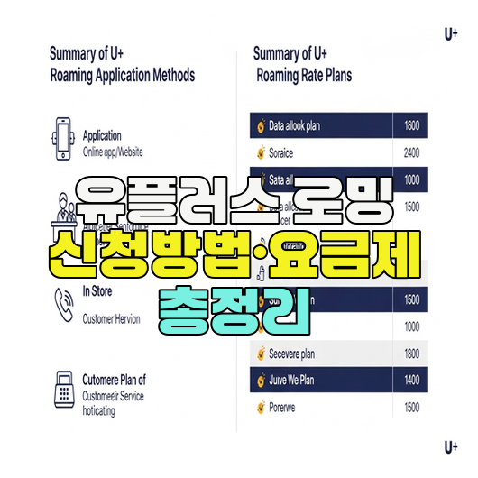  유플러스 로밍 신청방법·요금제 총정리