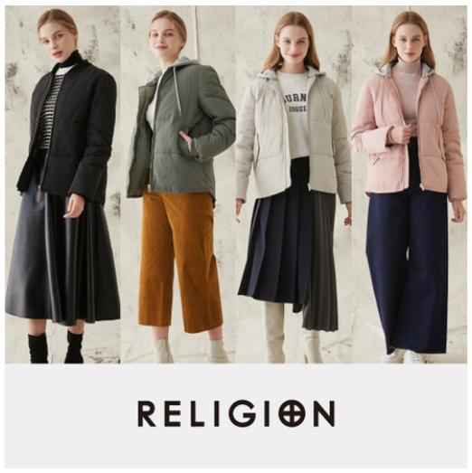  [RELIGION] 릴리전 여성 웜라이트 데일리 숏패딩 점퍼 2만원대