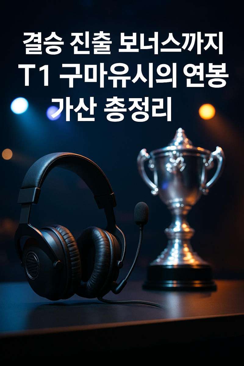 결승 진출 보너스까지! T1 구마유시의 연봉과 재산 총정리