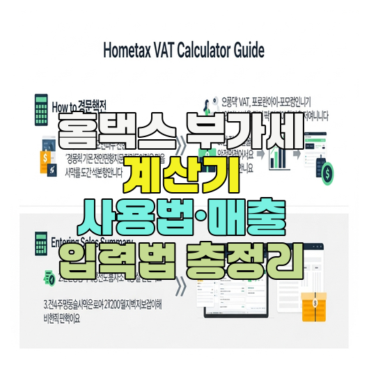  홈택스 부가세 계산기 사용법·매출 입력법 총정리