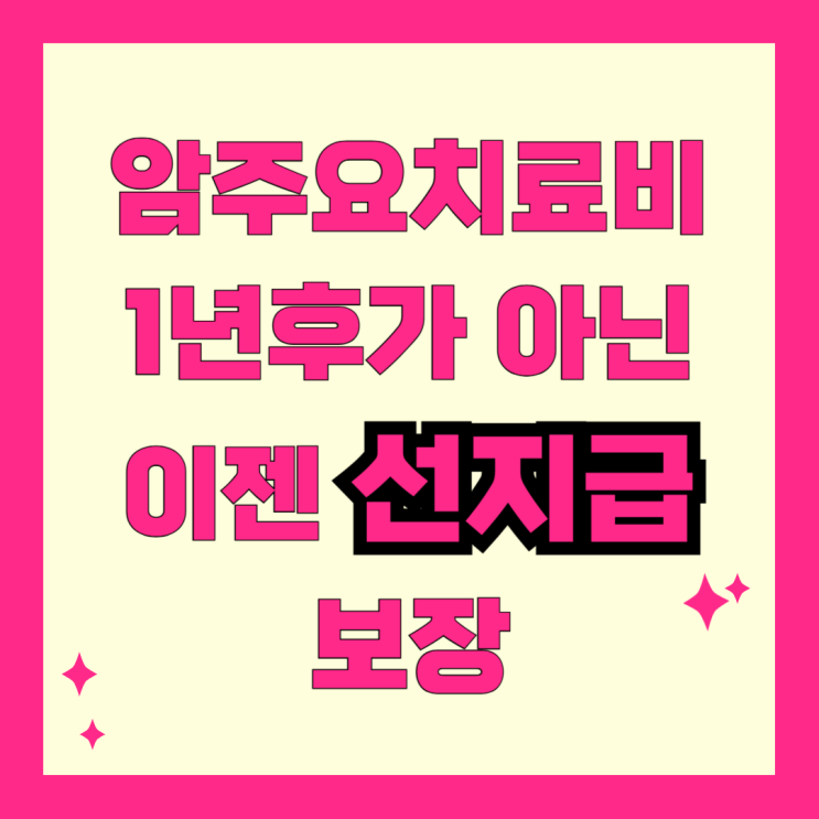   암치료비 예약만 해도 50% 선지급? 놓치면 후회할 암 주요 치료비