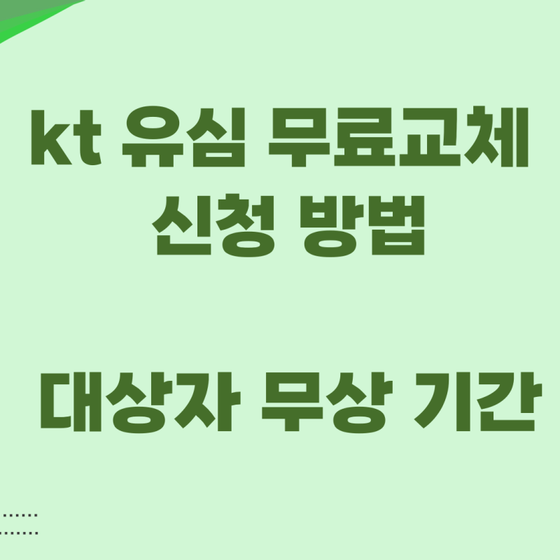 kt 유심 무료교체 신청 방법 대상자 무상 기간